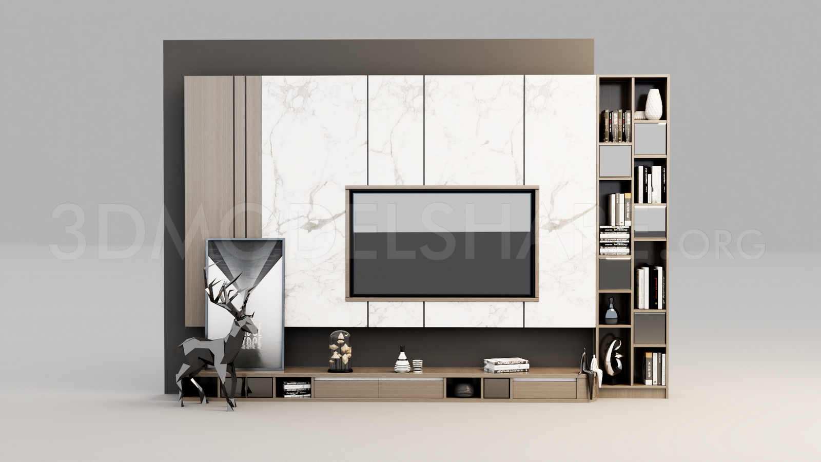 1641. TV Wall 3D Model